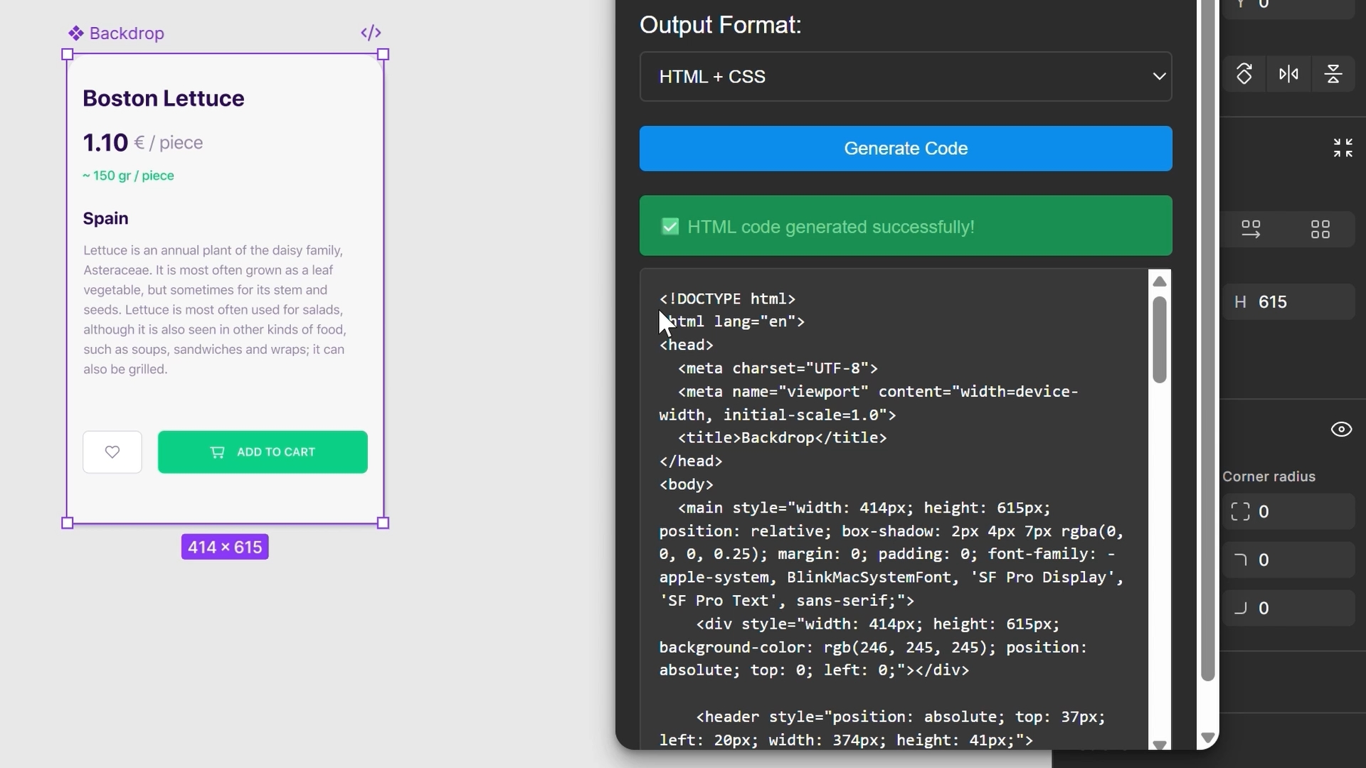 Component to Code